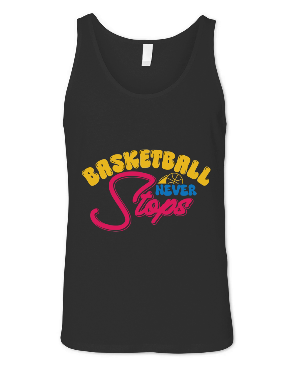 Basketball Never Stops Unisex Jersey Tank