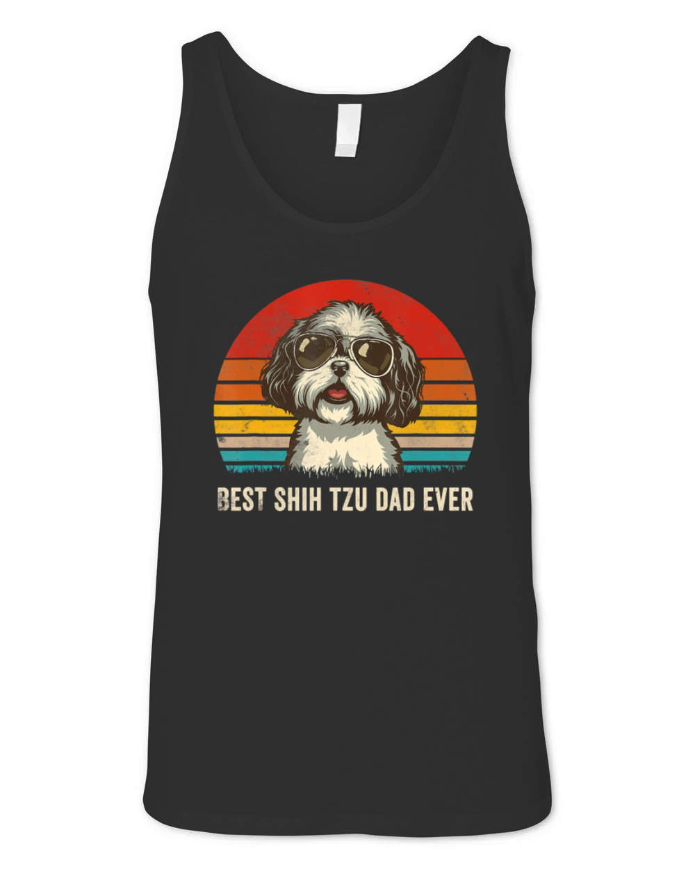 Best Shih Tzu Dad Ever Vintage Dog Lover Gift Unisex Jersey Tank