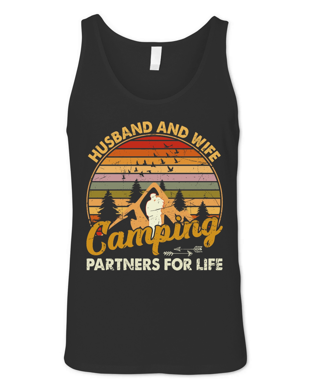 Husband And Wife Camping Partners For Life Unisex Jersey Tank
