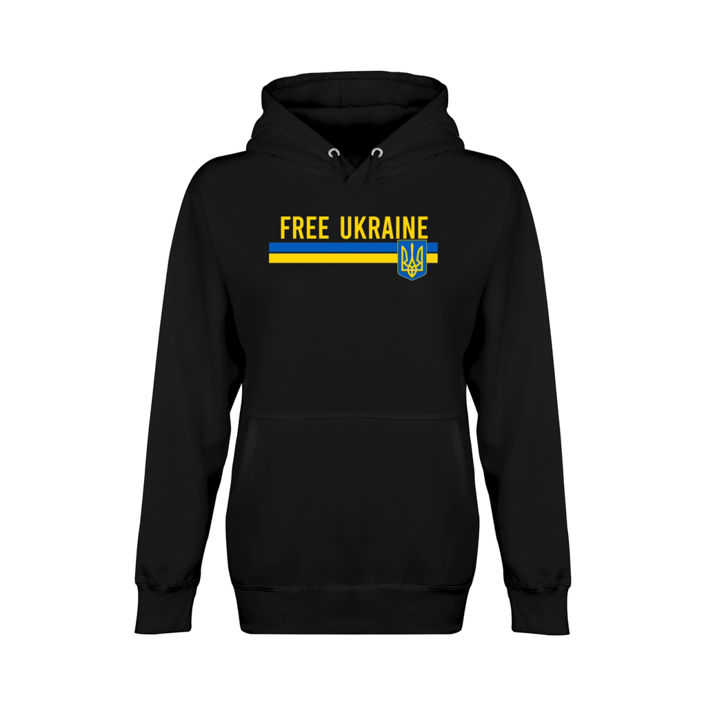 Free Ukraine flag art minimalist Unisex Premium Pullover Hoodie
