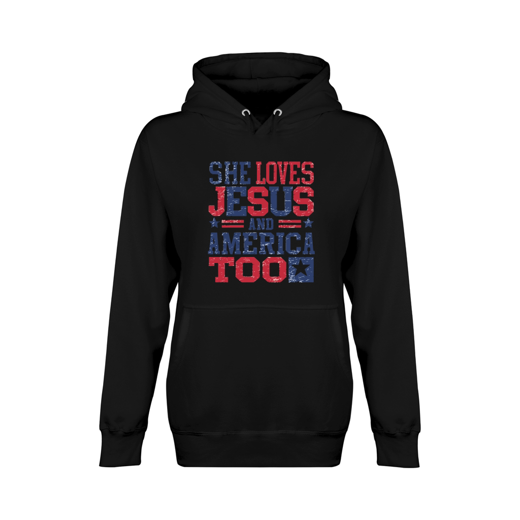She Loves Jesus and America too Unisex Premium Pullover Hoodie