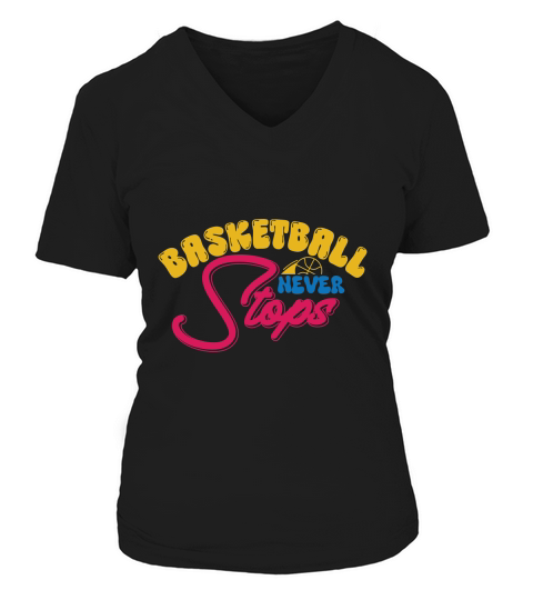 Basketball Never Stops V-neck T-Shirt Woman