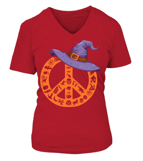 Halloween witch hat V-neck T-Shirt Woman
