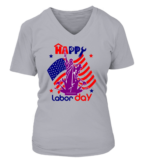 Happy Labor Day 02 V-neck T-Shirt Woman