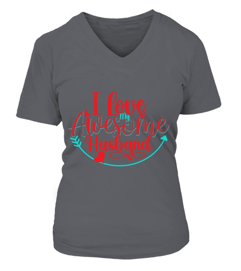 I Love My Awesome Husband 2 V-neck T-Shirt Woman