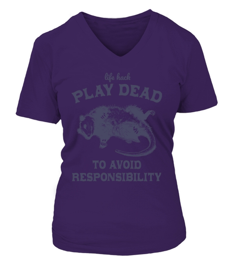 Life hack Play Dead To Avoid L dViolet V-neck T-Shirt Woman
