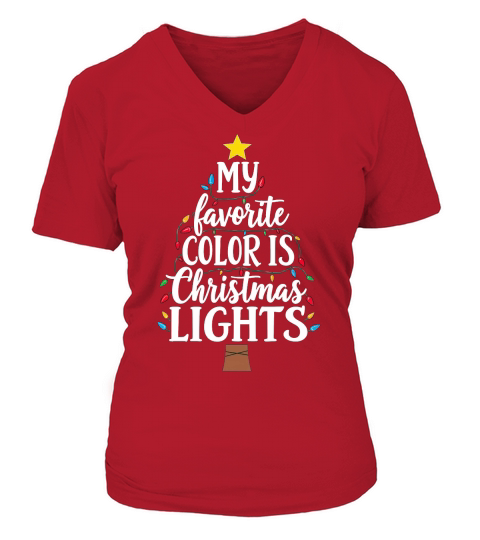 My favorite color is christmas lights 2 V-neck T-Shirt Woman