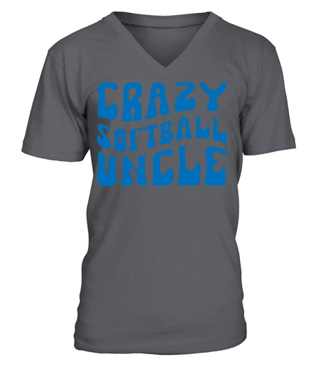 Crazy Softball Uncle V-Neck T-shirt
