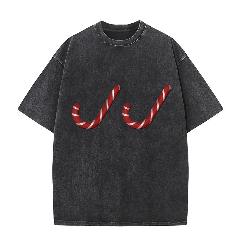 Candy Canes Double Washed T-Shirt