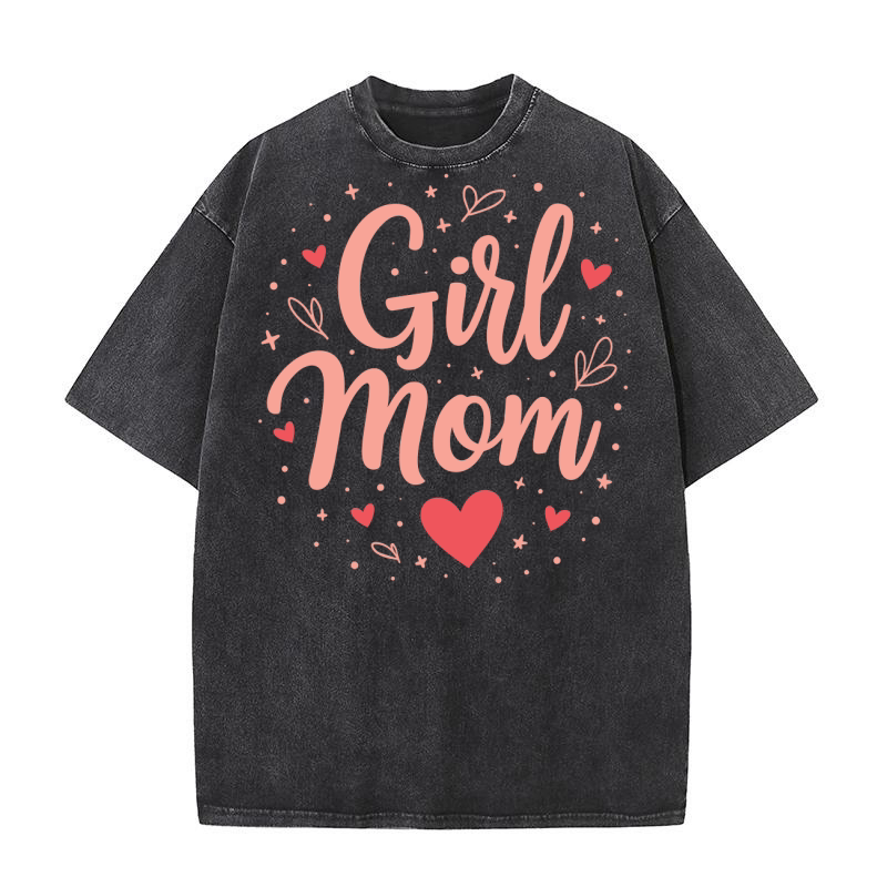 Girl mom 2 Washed T-Shirt