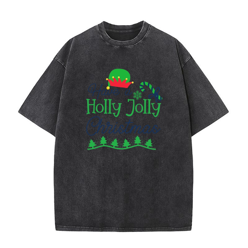 Have a Holly Jolly Christmas 2 Washed T-Shirt