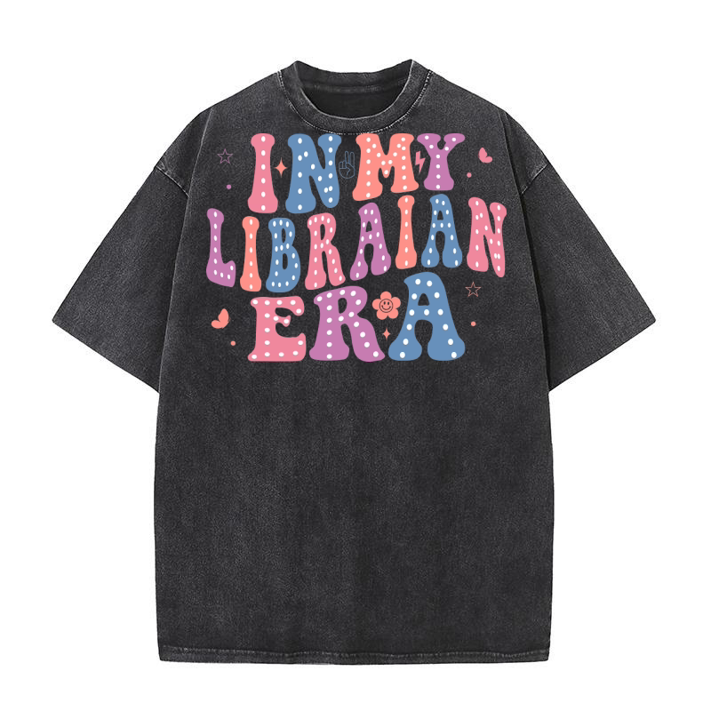 In My Librarian Era wavy02 Washed T-Shirt