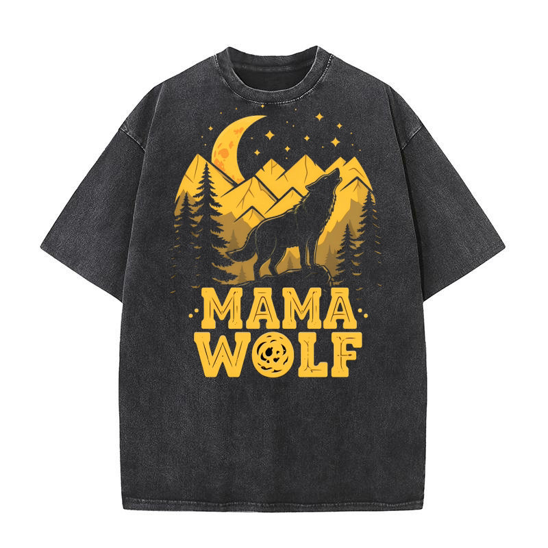 Mama Wolf 02 Washed T-Shirt