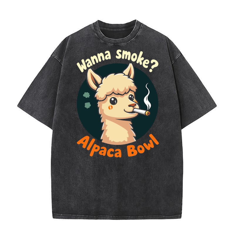 Manna smoke alpaca bow! Washed T-Shirt