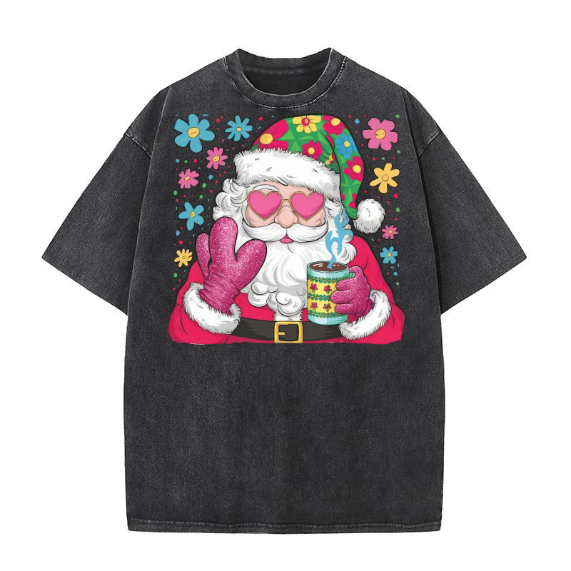 Mexican Christmas Clipart Festive Washed T-Shirt