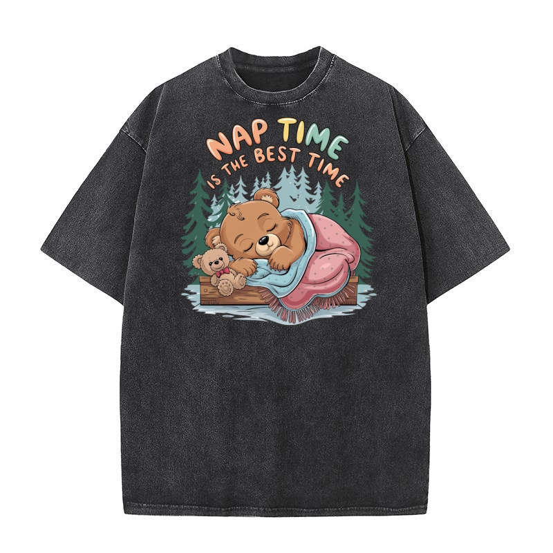 Nap time is the best time Washed T-Shirt