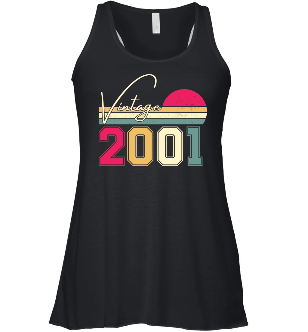 Birthday  Vintage Classic Born In 2001 Women's Flowy Tank Top