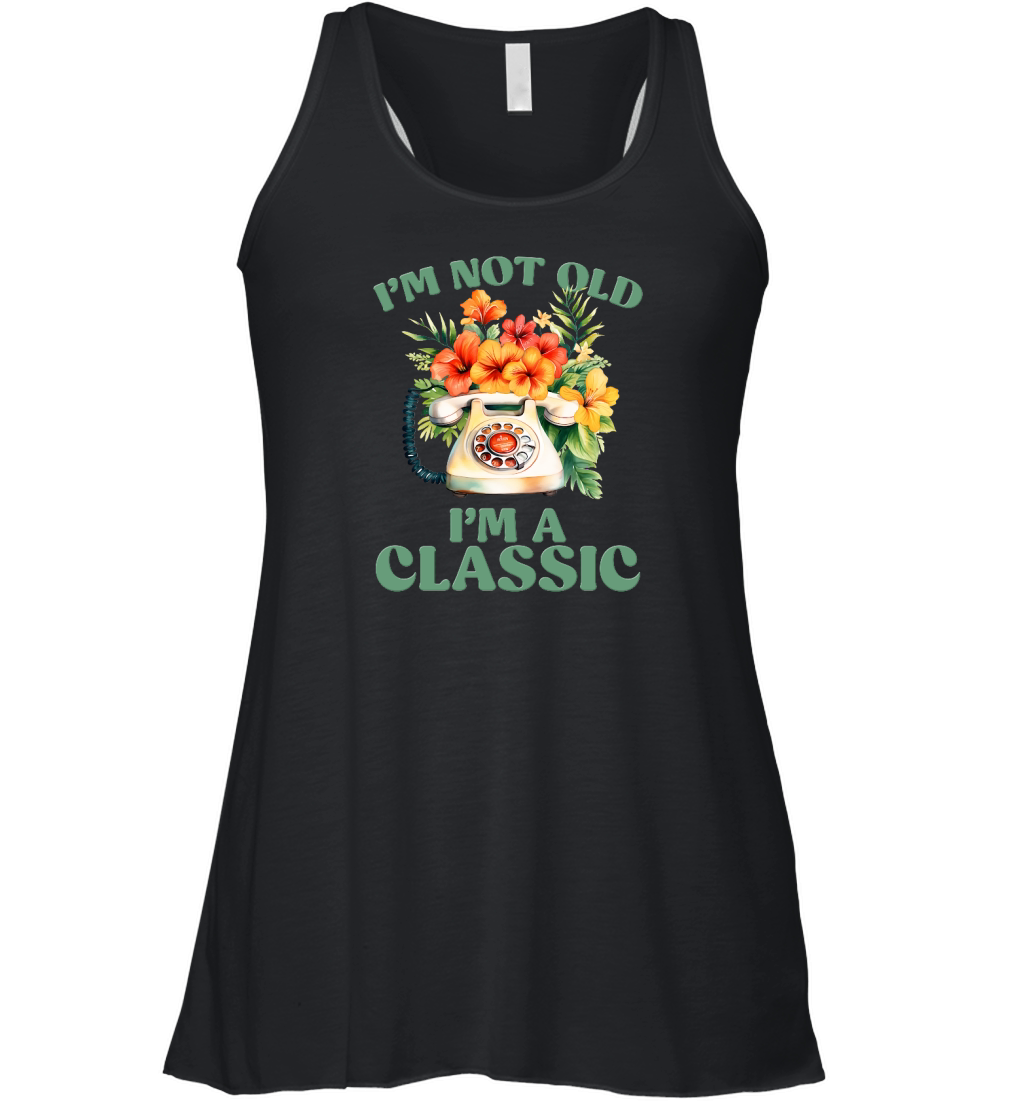 Im Not Old Im A Classic 80s Retro Phone Women's Flowy Tank Top