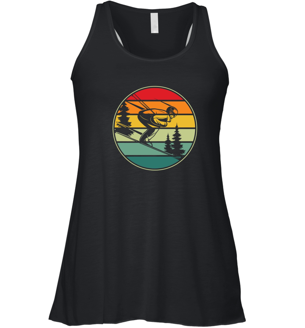 Vintage Ski   Skiing Winter Sports Racing Skier Women's Flowy Tank Top