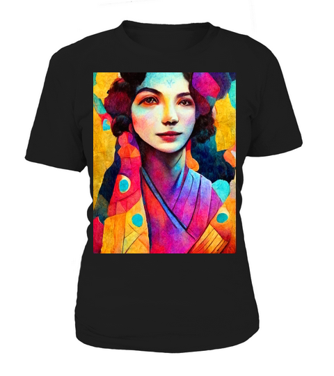 Colorful Art Portrait of Beautiful Woman Women's T-Shirt