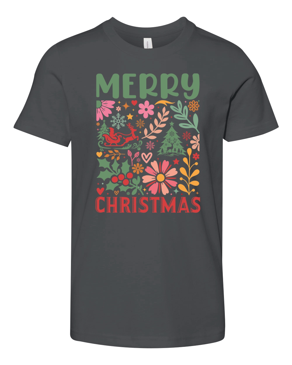 Holly Jolly  Boho Flowers  (9) Youth Unisex Jersey Tee