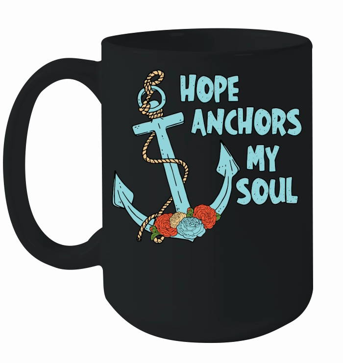 Hope Anchors My Soul Floral Ceramic Mug