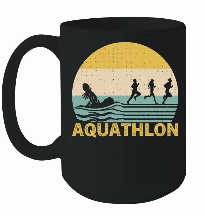 Sunset Aquathlon Vintage Retro Ceramic Mug