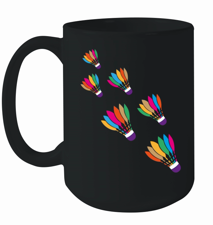 Watercolor Badminton Shuttlecock Racket Sport Ceramic Mug