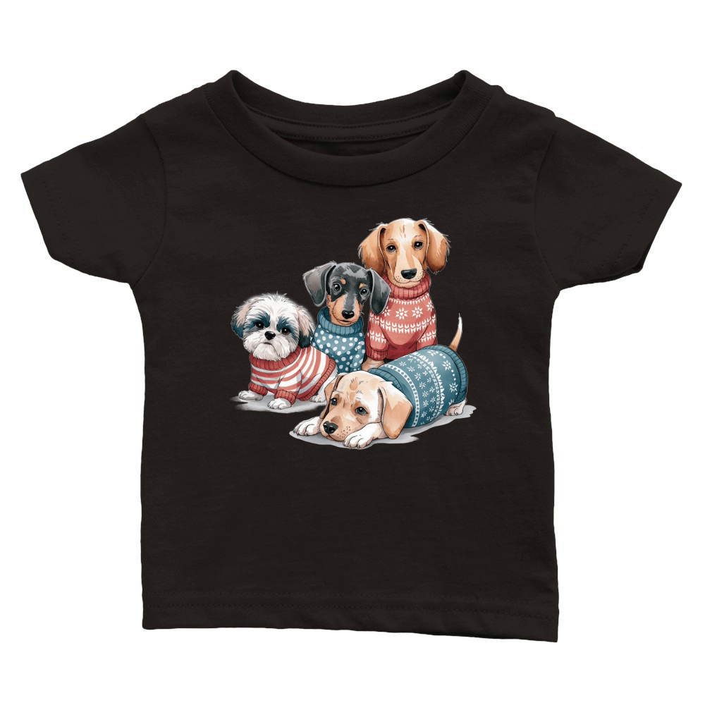Dog Watercolor Bundle Classic Baby Crewneck T-shirt