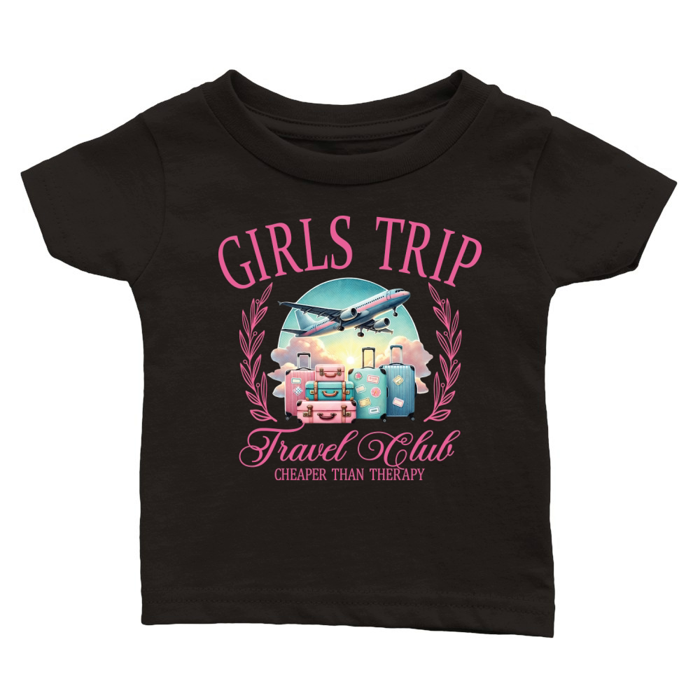 GirlsTripTravelClub Pink PNG Classic Baby Crewneck T-shirt