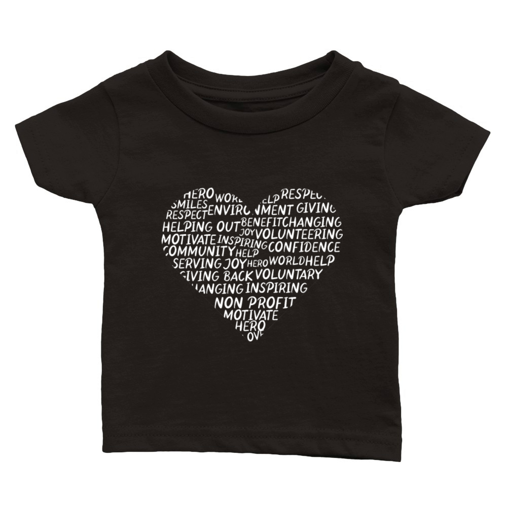 Heart Volunteering Volunteer Volunteers Charity Classic Baby Crewneck T-shirt