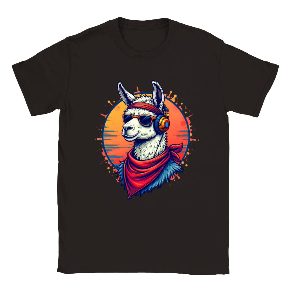 Llama Music Lover Classic Kids Crewneck T-shirt