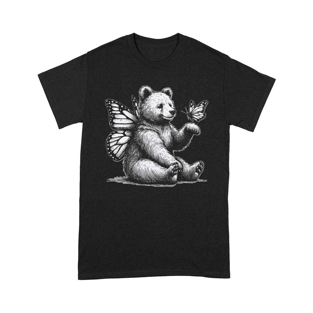 Bear With Butterfly Wings Vintage D White Comfort T-shirt