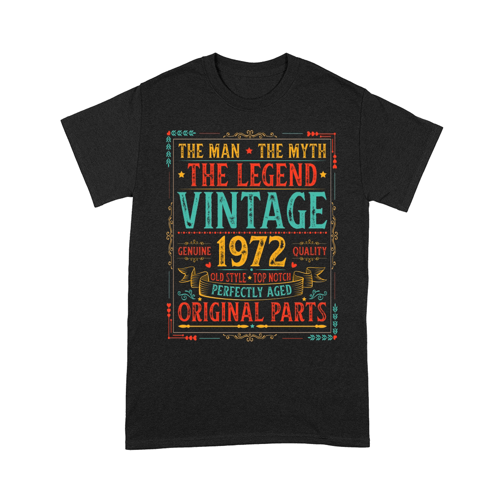 The Man The Myth The Legend Vintage 1972 50th Birthday T Shirt Design (1) Comfort T-shirt