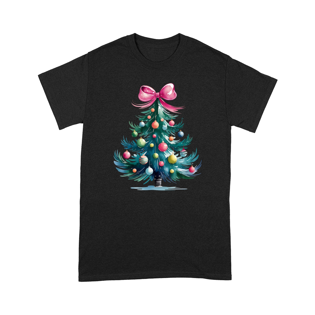 Watercolor Christmas Tree with Ornaments Comfort T-shirt