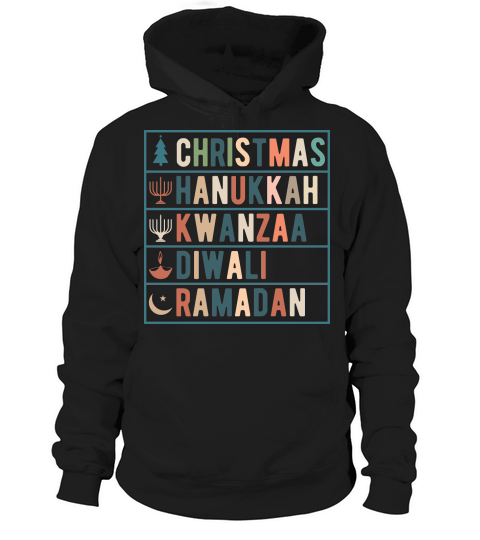 Christmas Hanukkah Kwanzaa Diwali Ramadan Hoodie Unisex