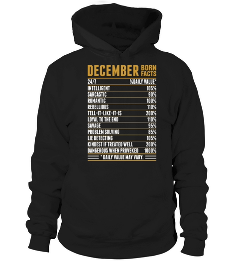 December Born Facts Tshirt Hoodie Unisex