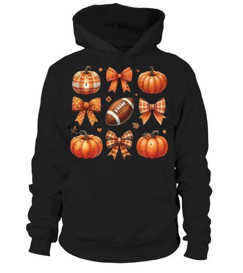 FallCoquetteBowPumpkin Retro Hoodie Unisex