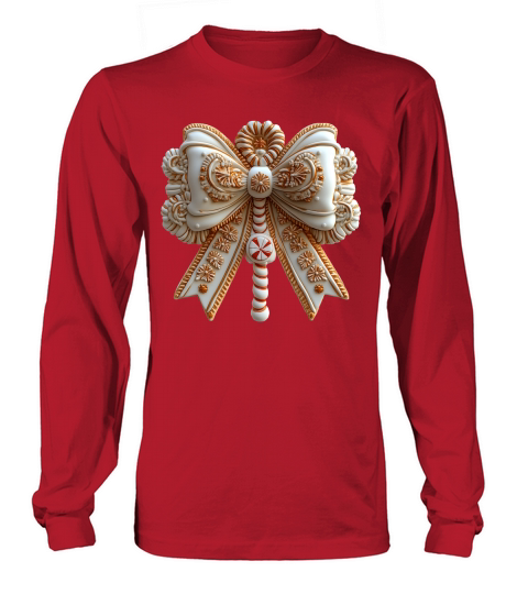 Coquette Bow Gingerbread Christmas 2 Long sleeved Unisex