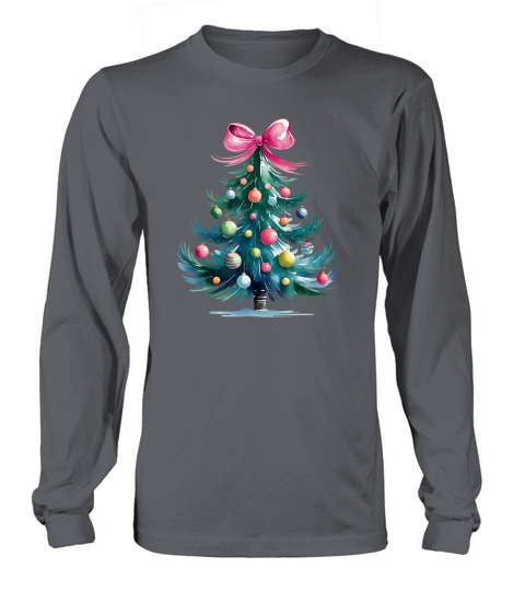 Watercolor Christmas Tree with Ornaments Long sleeved Unisex