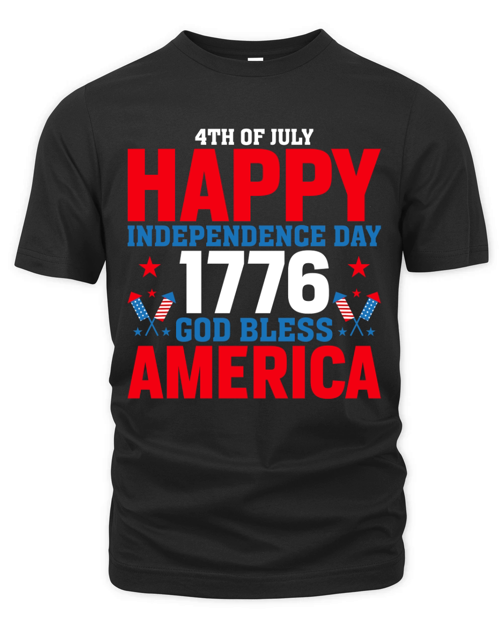 4th of July happy Independence Day 1776 God Bless America 02 Organic Unisex T-shirt