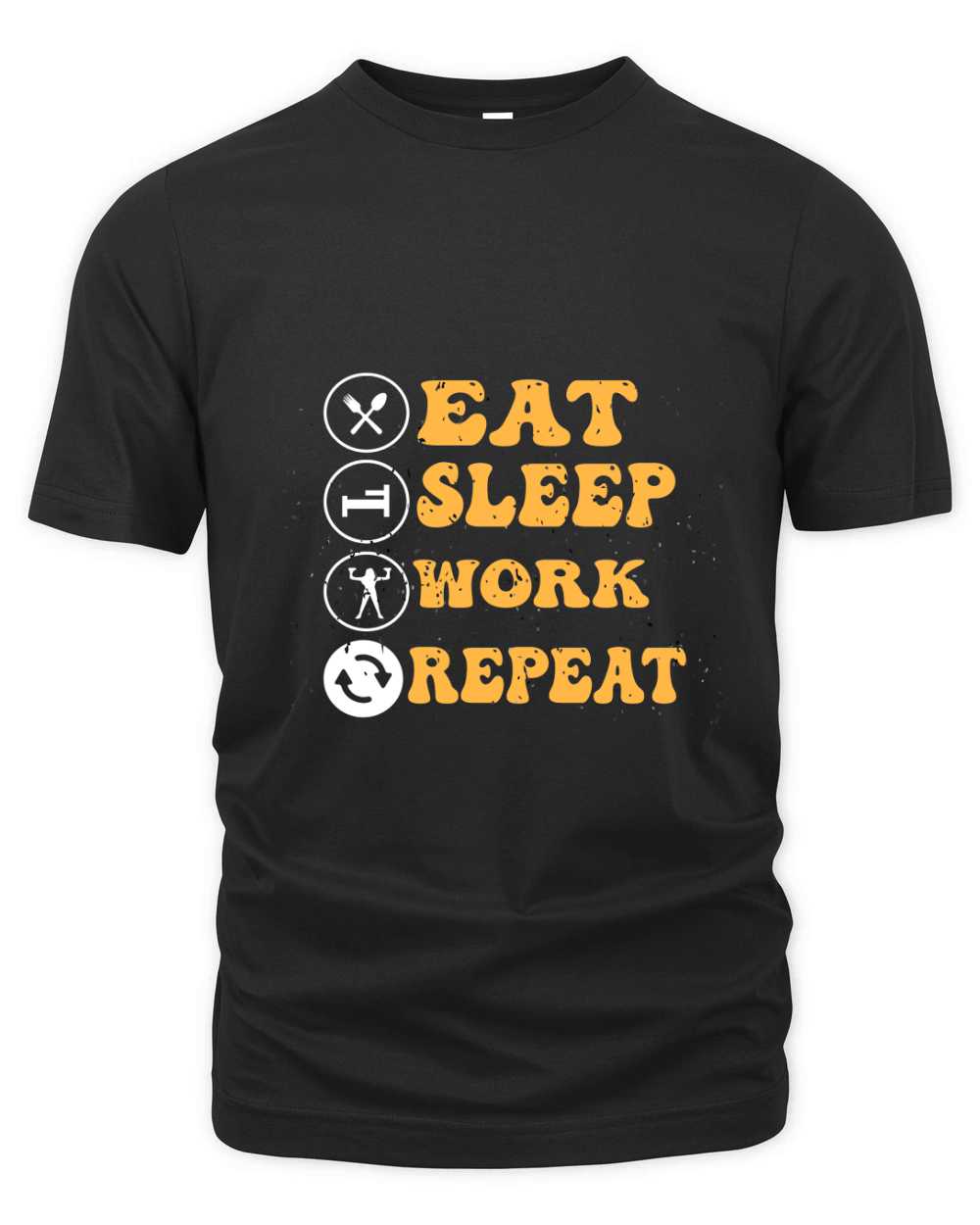 EAT SLEEP WORK REPEAT GYM QUOTE Organic Unisex T-shirt