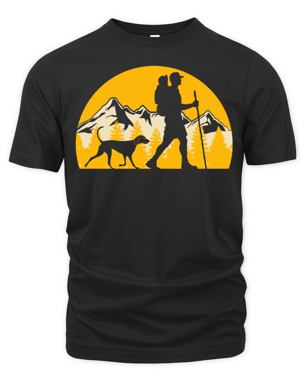 Hiking with Dog - Climbing Forest Trekking hike Organic Unisex T-shirt