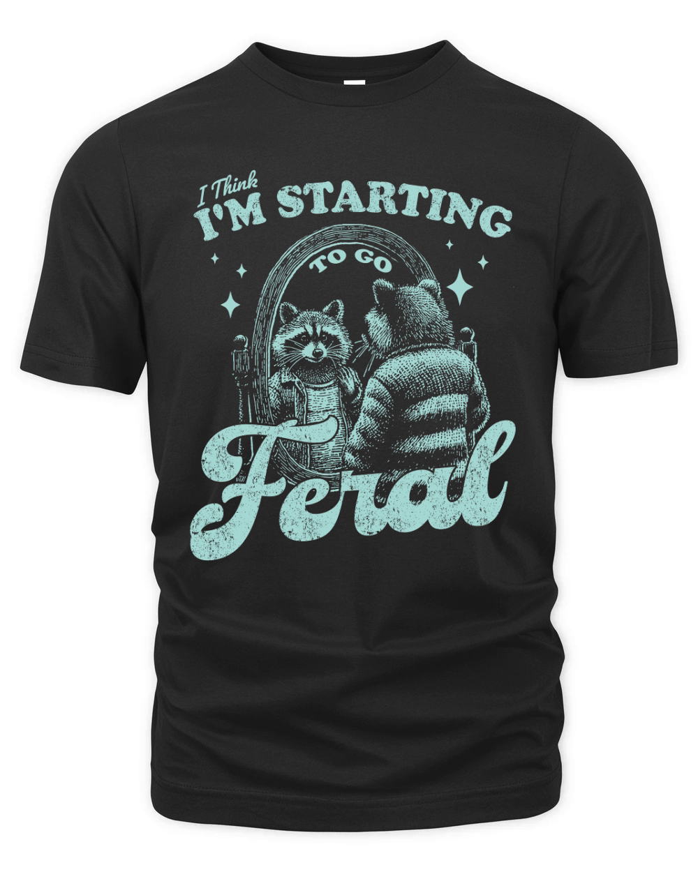 Raccoon in Mirror D Green Organic Unisex T-shirt