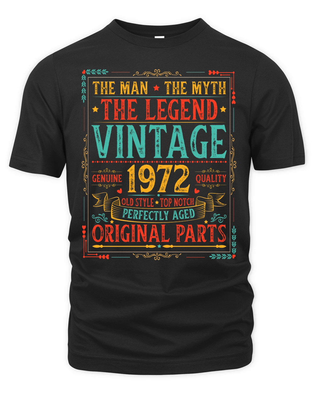 The Man The Myth The Legend Vintage 1972 50th Birthday T Shirt Design (1) Organic Unisex T-shirt