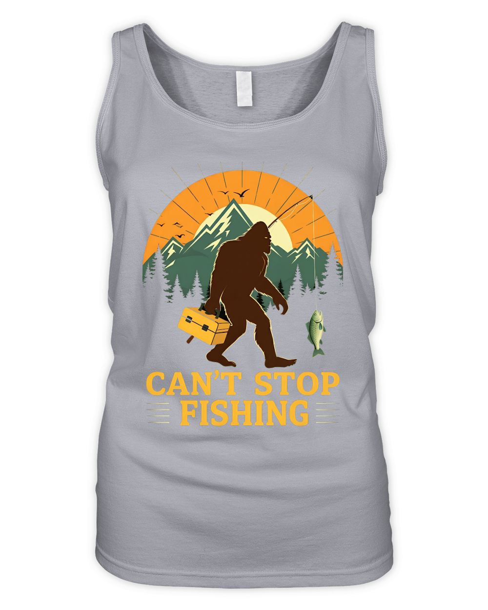 Cant Stop Fishing Sasquatch Organic Women's Tank Top