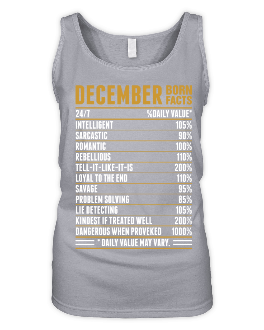 December Born Facts Tshirt Organic Women's Tank Top