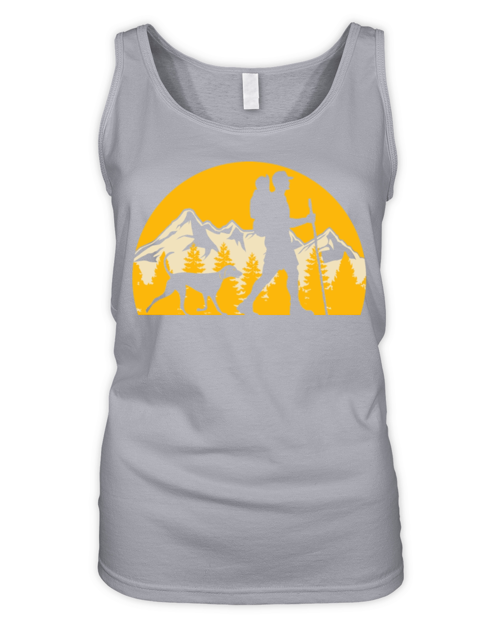 Hiking with Dog - Climbing Forest Trekking hike Organic Women's Tank Top