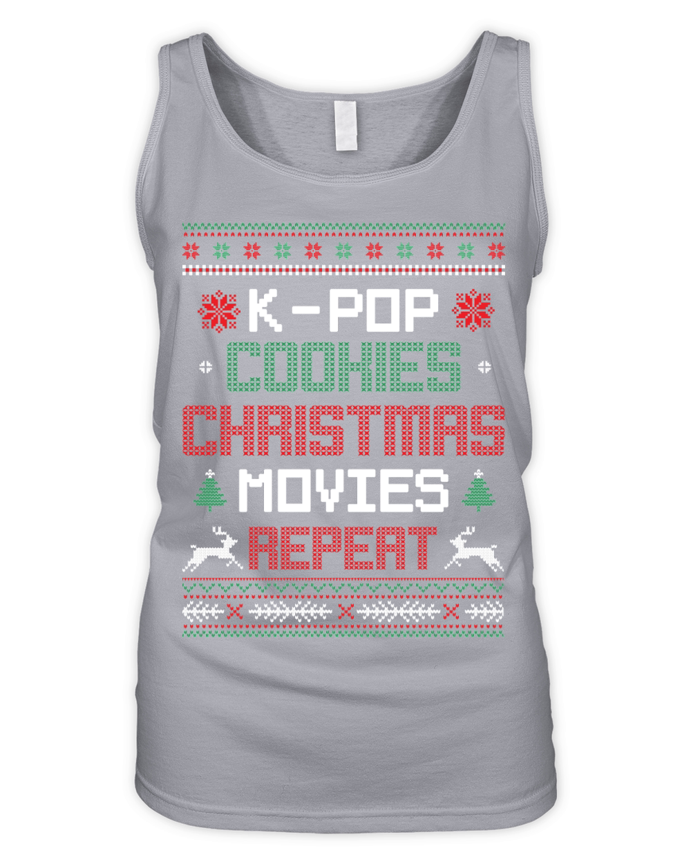 Kpop Fan South Korean Ugly Christmas Organic Women's Tank Top
