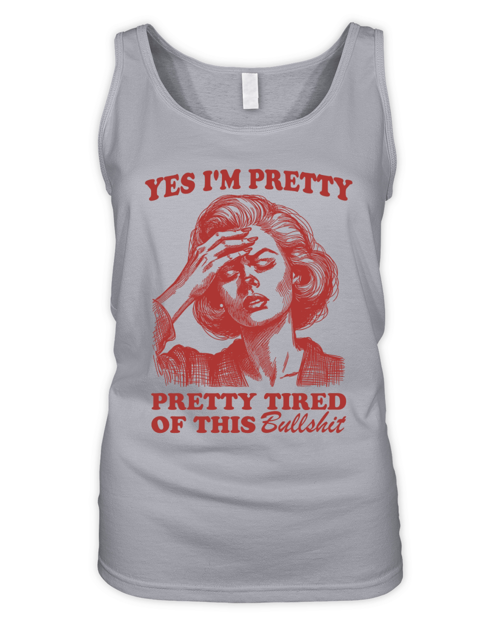 Pretty Tired Of This BS L Red Organic Women's Tank Top